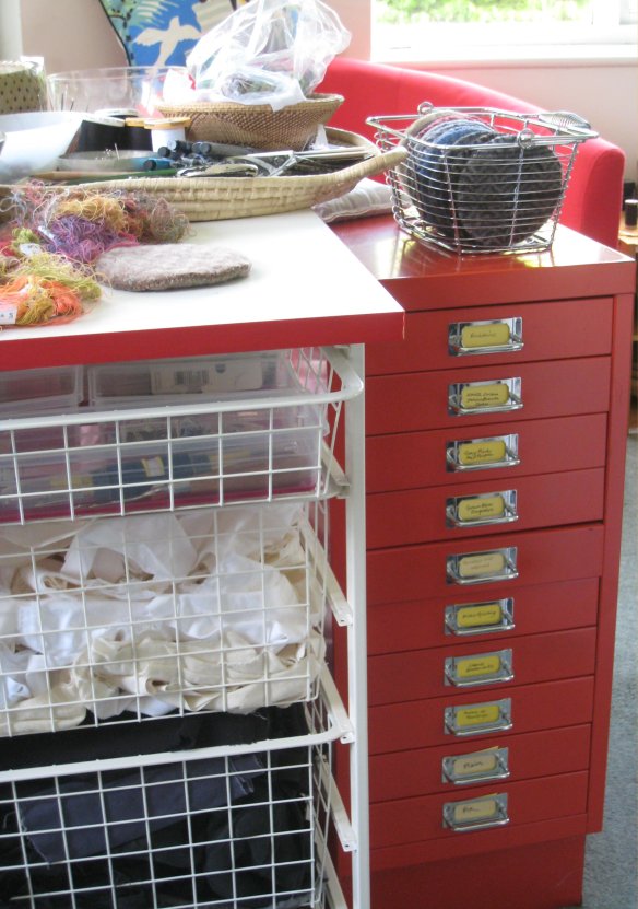 red drawers